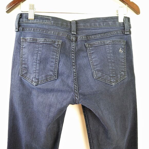 Rag & Bone Size 27 Skinny Jeans Mid Rise Midnight Dark Blue Wash - Picture 7 of 11
